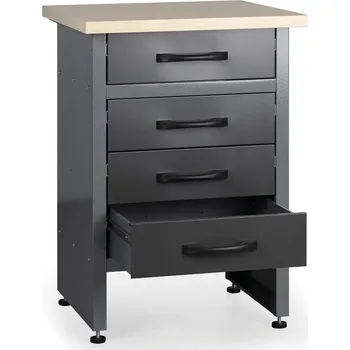 B2B Partner Pracovní stůl do dílny HOBBY III, 840 x 600 x 600 mm, 4 zásuvky