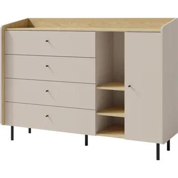 Ložnice MEBLAR Komoda ALESSIO AE7 (zelená a béžová)