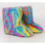 Dámské kožešinové boty chlupaté sněhule Barva: Zlatá, Velikost: 40