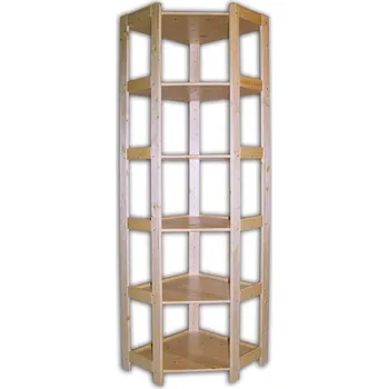 Dílenský regál B2B Partner Rohový dřevěný regál 6 polic, 2040 x 700 x 435 mm