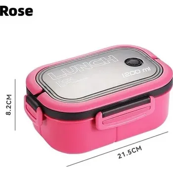 Svačinový box Bento box pro děti | školní obědová krabička s přihrádkami | jídlonosič - Růže