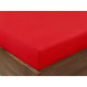 Prostěradlo Bavlněné napínací prostěradlo - červené 90x200