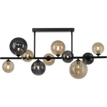 PAUL NEUHAUS LED stropní svítidlo černé kruhové kouřové a jantarové sklo teplá bílá 3000K PN 6583-18