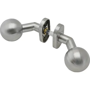 koule na dveře EB1-KGF30PN - nerezové dveřní kování - koule s oválnou rozetou, pevná, balení 1 pár, broušená nerez K320/AISI304, vhodné i do venkovního prostředí