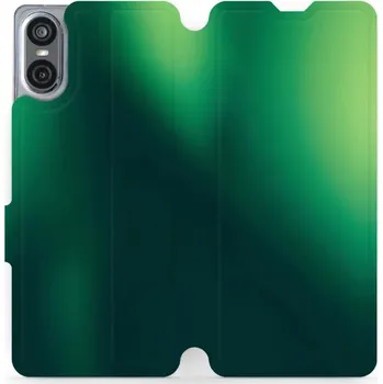 Telefonní příslušenství Flipové pouzdro Mobiwear - Sony Xperia 10 VI - VP61S Zelený odstín (Knížkové flip pouzdro, obal, kryt na mobil Sony Xperia 10 VI - VP61S Zelený odstín, materiál Umělá kůže + TPU - ochrana 360°, stojánek, silikonová vanička, magnetické zavírání)