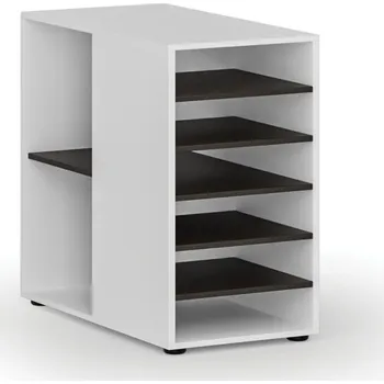 B2B Partner Přístavná policová skříňka k pracovnímu stolu PRIMO WHITE, levá, bílá/wenge