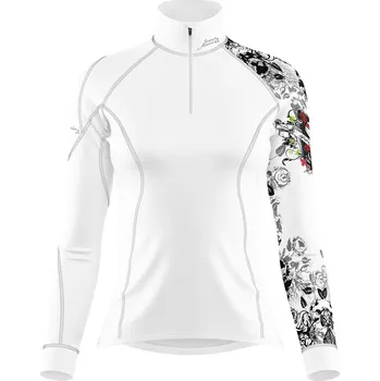 Dámské termoprádlo Dámské funkční triko dlouhý rukáv se zipem LADY bílá Bamboo Thermo - Šedá / XL