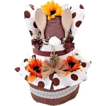 Bytová dekorace Veratex Textilní kuchyňský dort dvoupatrový puntík 46