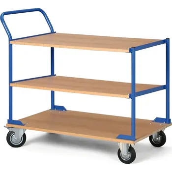 B2B Partner Policový vozík, 3 dřevotřískové police, nosnost 100 kg