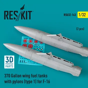 Plastikový model Reskit 1/32 370 Gal. wing fuel tanks w/ pylons (type 1)