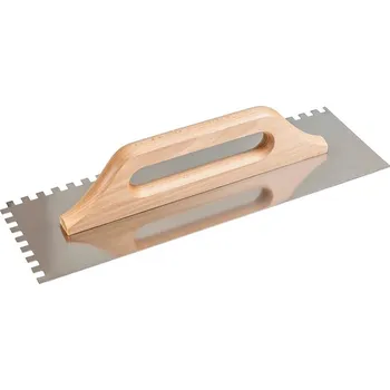 Zednické hladítko Hladítko Strend Pro Premium, s drev. rúčkou, 480x130 mm, e8mm, 0,7 mm, rovné, nerez