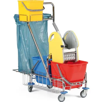 Úklidový vozík B2B Partner Profesionální dvojkbelíkový úklidový vozík s držákem na pytle