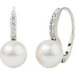 Couple, Třpytivé perlové náušnice Margarit, bílé zlato a zirkony, 585-66-3-0009.1B00.0.00.745.08