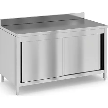 Dílenský stůl B2B Partner Nerezový pracovní stůl se skříňkou, 1500 x 700 x 850 mm