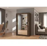 Skříň s posuvnými dveřmi a zrcadlem 120 cm - Tibago Barva: Choco