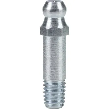 M 6x1 H1- ocel - zinek - Maznice kulová přímá (180°) s metrickým závitem dlouhá 29 mm