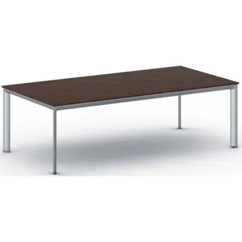 Psací stůl B2B Partner Jednací kancelářský stůl PRIMO INVITATION, 240x120 cm, šedostříbrná podnož, ořech