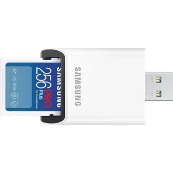 Ukládání dat Samsung SDXC 256GB PRO PLUS + USB adaptér MB-SD256SB/WW Modrá