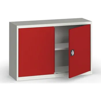 Policová skříň Kovona Plechová policová skříň na nářadí KOVONA, 800 x 1200 x 400 mm, 1 police, šedá/červená