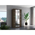 Skříň s posuvnými dveřmi a zrcadlem 100 cm - Nordic Barva: Choco