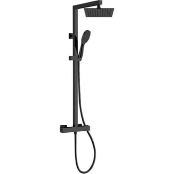 Sprchový set CUBICO sprchový sloup s termostatickou baterií, černá mat CBTH