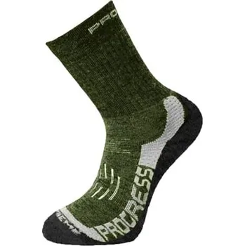Pánské ponožky X-TREME zimní turistické ponožky s Merinem khaki/šedá 35-38