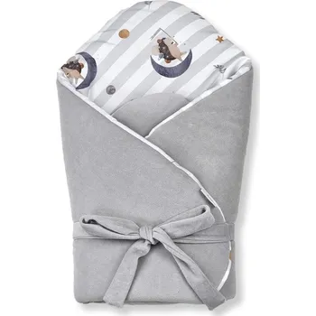 Zavinovačka KLUPS Zavinovačka bez vyztužení s mašlí Velvet Moon Hedgehog grey 75x75 cm