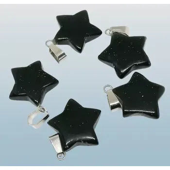 Přívěsek Obsidián černý hvězdička 2 cm