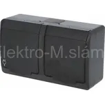 GALATEA IP44 2x zásuvka černá