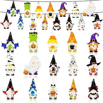 Party dekorace Haooryx - Halloweenská dekorace - závěsní trpaslíci 46 ks