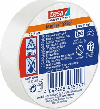 Izolační páska tesa tesaflex elelktroizolační páska bílá 15 mm x 10 m