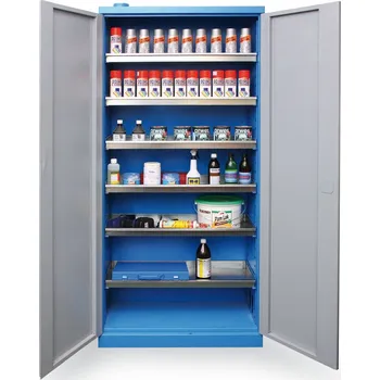B2B Partner Skříň pro uskladnění nebezpečných chemických látek, 6 polic, nosnost 40 kg, 920 x 380 x 1920 mm