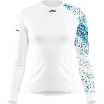 Dámské funkční triko s dlouhým rukávem HEART bílá Bamboo Thermo - Modrá / L