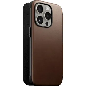 Nomad Modern Leather Folio, brown - iPhone 15 Pro (NM01628385) Hnědá
