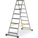 B2B Partner Oboustranné hliníkové schůdky ALVE EUROSTYL se stabilizátorem, 2x8 stupňů, výška 1,68 m
