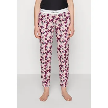 Pánské pyžamo Dámské pyžamové kalhoty QS6158E 1F7 - meruňková/kytičky - Calvin Klein L meruňková