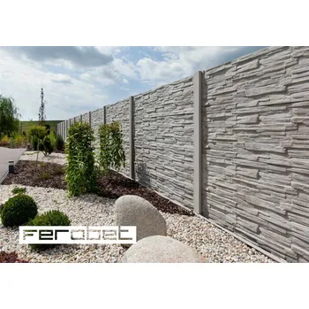 Příslušenství pro plot FEROBET Plotový systém GRANADA - stříška na desku 184*13*5cm - Natur reliéfní - přírodní