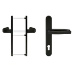 Dveřní kování klika-klika BLAUGELB 2000 30mm, PZ92, RAL9005 černá