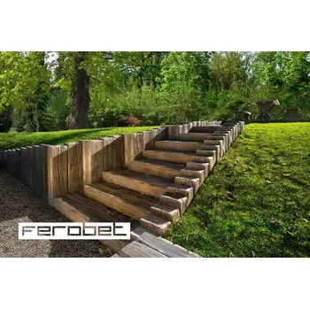 Zahradní obrubník FEROBET Staré Dřevo Palisáda TRÁM 150 - 24*15*150 - Natur reliéfní