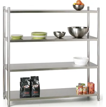 Dílenský regál B2B Partner Nerezový policový regál, 1550 x 1790 x 470 mm, 4 police