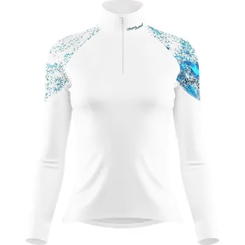 Dámské funkční triko dlouhý rukáv se zipem HEART bílá Bamboo Light New - Modrá / L