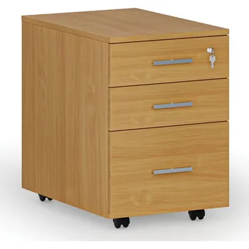 Zásuvkový kontejner B2B Partner Kancelářský mobilní kontejner na závěsné složky PRIMO WOOD, 3 zásuvky, buk