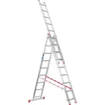 B2B Partner Hliníkový trojdílný výsuvný žebřík VENBOS HOBBY, 3x9 příček, 5,36 m