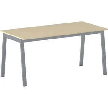 Psací stůl B2B Partner Jednací kancelářský stůl PRIMO BASIC, 160x80 cm, šedostříbrná podnož, bříza