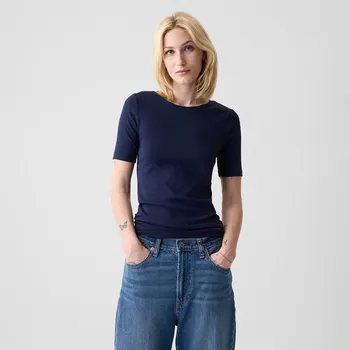 Dámské tričko Tričko GAP Modern Crewneck T-Shirt Navy Uniform XL