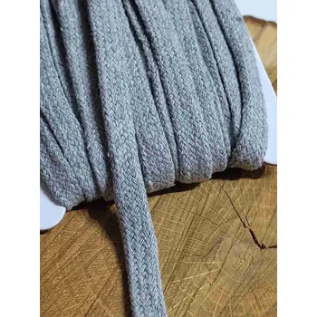 Šňůra plochá / dutinka šíře 10 mm šedá světlá