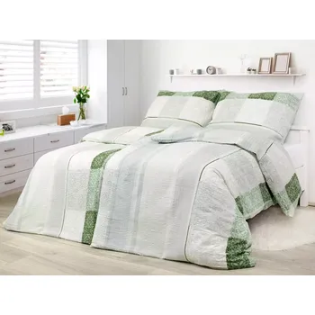 Povlečení Krepové povlečení - světle zelený zámecký vzor 140x220+70x90