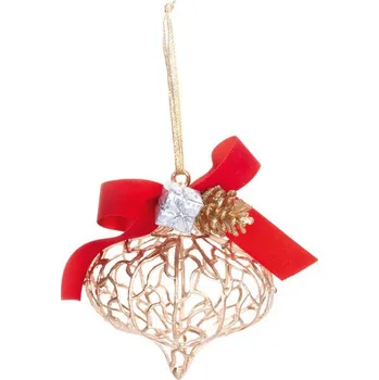 Vánoce Ozdoba MagicHome Vianoce, zlatá, 10x15 cm