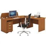 B2B Partner Kancelářský pracovní stůl s kontejnerem MIRELLI, typ E, třešeň