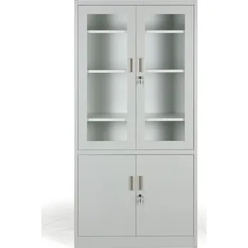 Policová skříň B2B Partner Kovová policová skříň s prosklenými dveřmi, demontovaná, 900 x 1850 x 400 mm